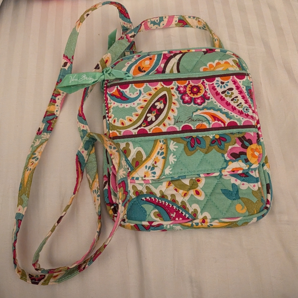 Vera Bradley Teal Paisley Crossbody Bag